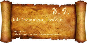 Würzburger Iván névjegykártya